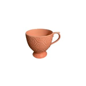 Anthropologie Pink Textured Ceramic Mug